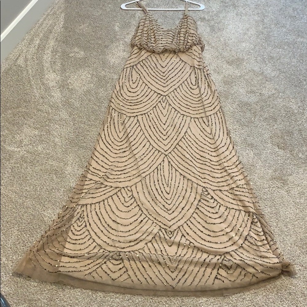 Adrianna Papell full length sequin dress